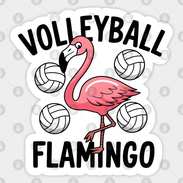 Funny Volleyball Flamingo Shirt – Cute Volleyball Animal Sticker by MakerMind8.2